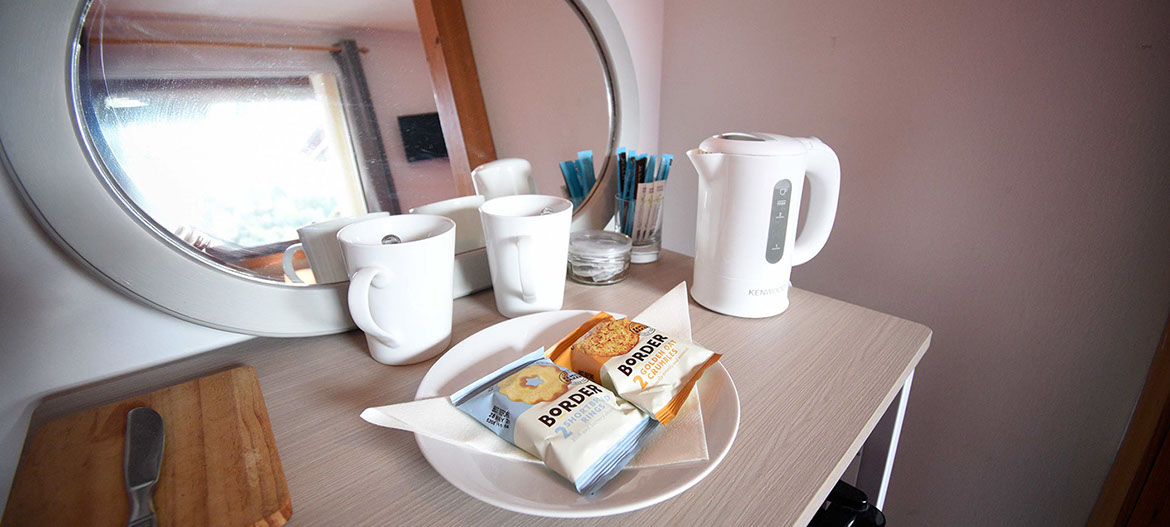 Our bed and breakfast accommodation in Portree contains a twin room with tea and coffee making facilities