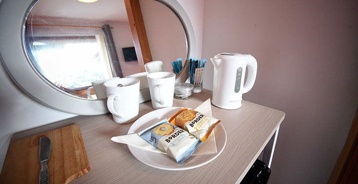 Our bed and breakfast accommodation in Portree contains a twin room with tea and coffee making facilities